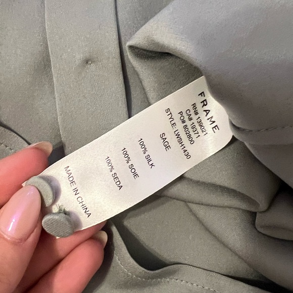 Frame denim empire pleat top- green - Picture 10 of 10